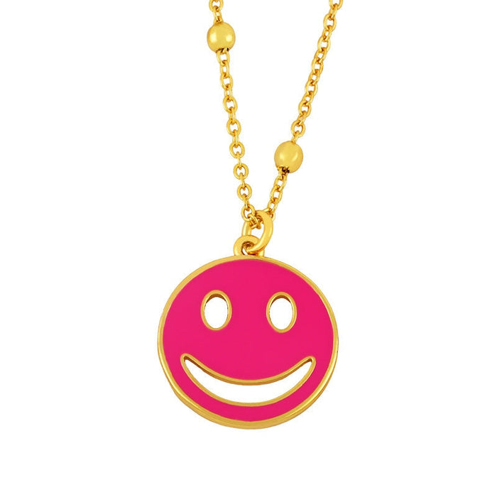 Wholesale smile expression hip hop punk neckchain JDC-NE-AS570 Necklaces 翱昇 rose Wholesale Jewelry JoyasDeChina Joyas De China