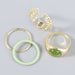 Wholesale smiley face hollowed out alloy rings 4-piece set JDC-RS-JL169 Rings JoyasDeChina green Wholesale Jewelry JoyasDeChina Joyas De China