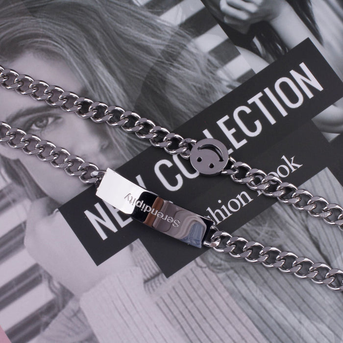 Wholesale Smiley Hip Hop Titanium Steel Cuban Bracelet JDC-BT-JiuB010 Bracelet 玖柏 Wholesale Jewelry JoyasDeChina Joyas De China