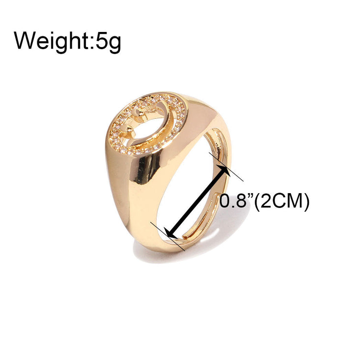 Wholesale smiley zircon copper rings JDC-RS-TC012 Rings JoyasDeChina Wholesale Jewelry JoyasDeChina Joyas De China