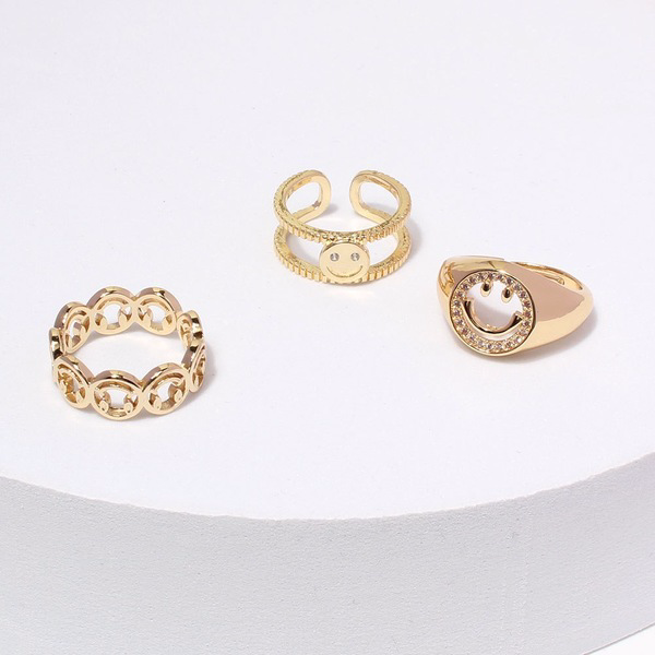 Wholesale smiley zircon copper rings JDC-RS-TC012 Rings JoyasDeChina Wholesale Jewelry JoyasDeChina Joyas De China