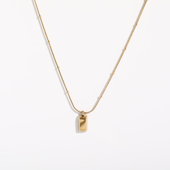 Wholesale Snake bone stainless steel gold necklace JDC-NE-Jif012 Necklaces 集沣 Small gold bricks Wholesale Jewelry JoyasDeChina Joyas De China