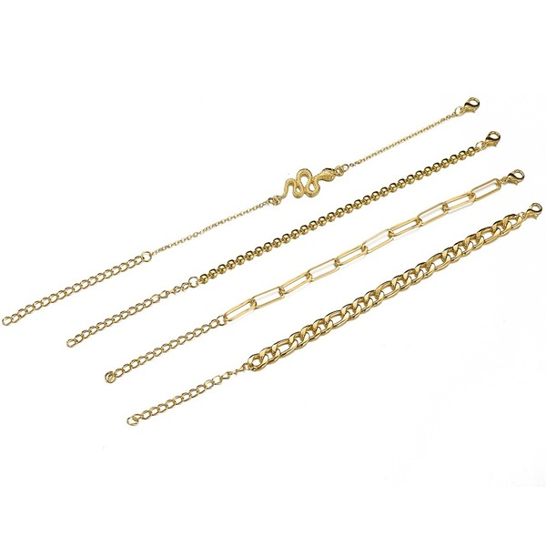 Bulk Jewelry Wholesale snake gold multilayer metal chain alloy foot chain JDC-AS-F317 Wholesale factory from China YIWU China
