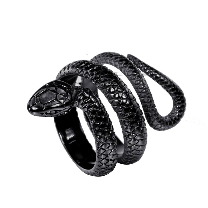 Wholesale Snake Python Titanium Steel Rings JDC-RS-XJD001 Rings 鑫晶达 black 7 Wholesale Jewelry JoyasDeChina Joyas De China
