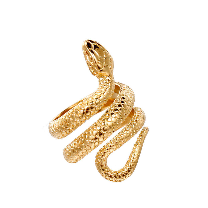 Wholesale Snake Python Titanium Steel Rings JDC-RS-XJD001 Rings 鑫晶达 gold 7 Wholesale Jewelry JoyasDeChina Joyas De China