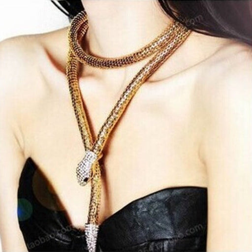 Wholesale Snake Rhinestone Alloy Necklace JDC-NE-Chuangj006 Necklaces 创爵 gold Wholesale Jewelry JoyasDeChina Joyas De China
