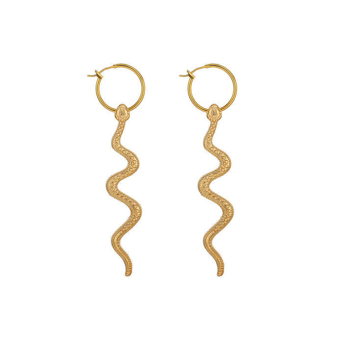 Wholesale Snake Shape Diamond Alloy Earrings JDC-ES-JuY001 Earrings 聚耀 goldE11 Wholesale Jewelry JoyasDeChina Joyas De China