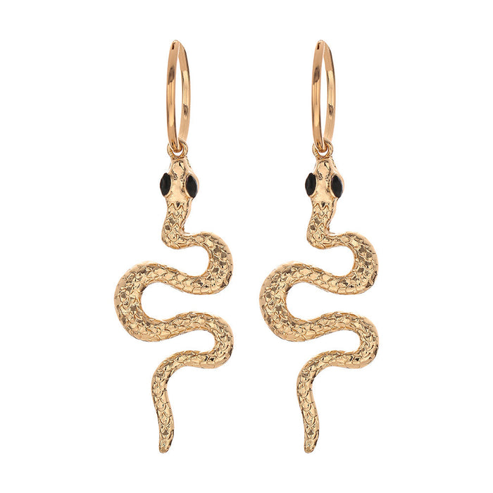 Wholesale Snake Shape Diamond Alloy Earrings JDC-ES-JuY001 Earrings 聚耀 goldE12 Wholesale Jewelry JoyasDeChina Joyas De China