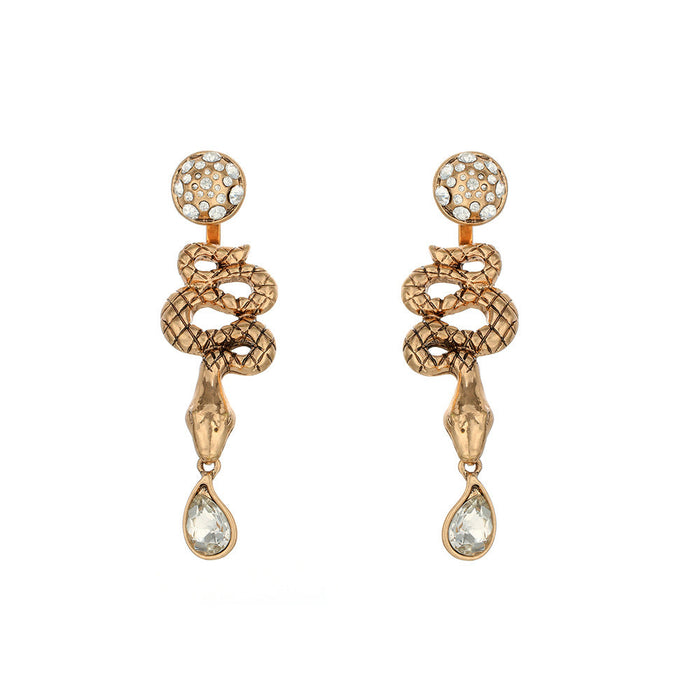 Wholesale Snake Shape Diamond Alloy Earrings JDC-ES-JuY001 Earrings 聚耀 goldE18 Wholesale Jewelry JoyasDeChina Joyas De China