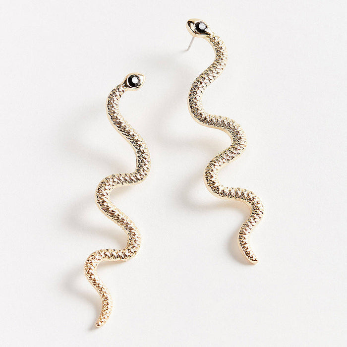 Wholesale Snake Shape Diamond Alloy Earrings JDC-ES-JuY001 Earrings 聚耀 goldE19 Wholesale Jewelry JoyasDeChina Joyas De China