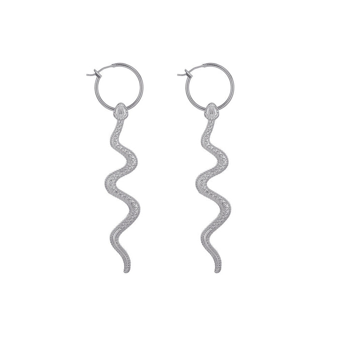Wholesale Snake Shape Diamond Alloy Earrings JDC-ES-JuY001 Earrings 聚耀 silverE11 Wholesale Jewelry JoyasDeChina Joyas De China