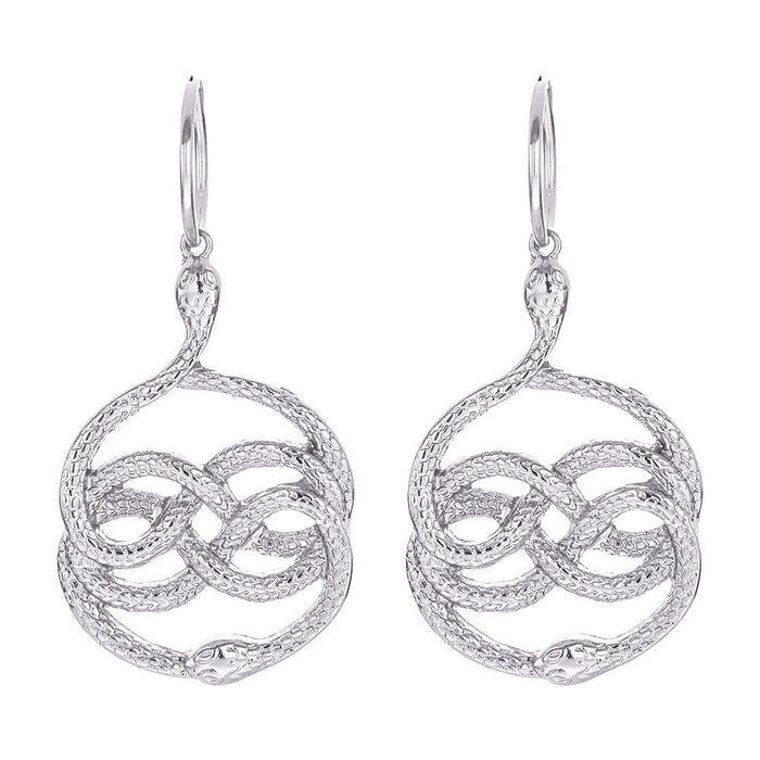 Wholesale Snake Shape Diamond Alloy Earrings JDC-ES-JuY001 Earrings 聚耀 silverE15 Wholesale Jewelry JoyasDeChina Joyas De China