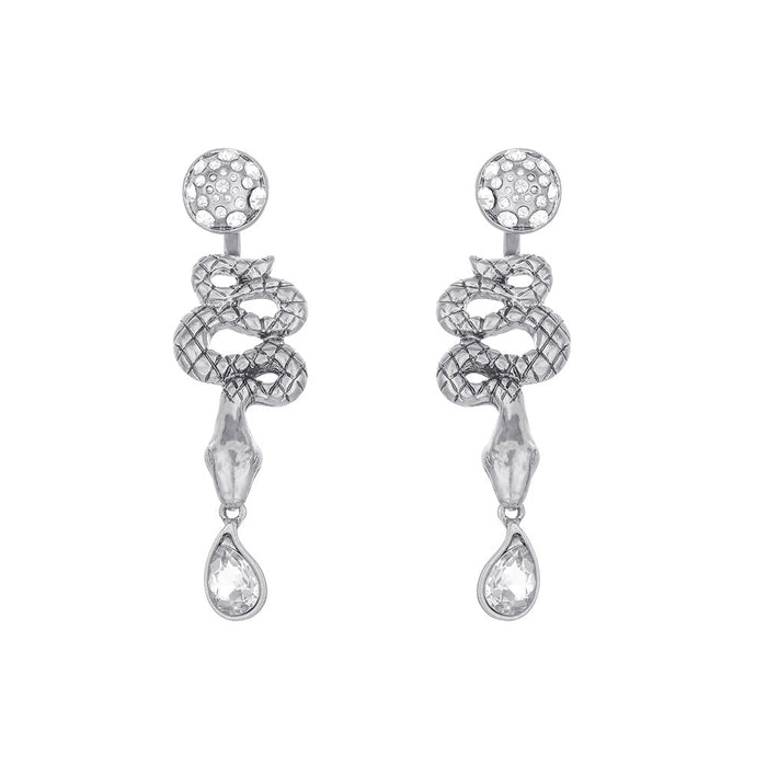 Wholesale Snake Shape Diamond Alloy Earrings JDC-ES-JuY001 Earrings 聚耀 silverE18 Wholesale Jewelry JoyasDeChina Joyas De China