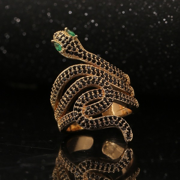 Wholesale snake-shaped copper inlaid zircon rings JDC-RS-HX112 Rings JoyasDeChina Wholesale Jewelry JoyasDeChina Joyas De China