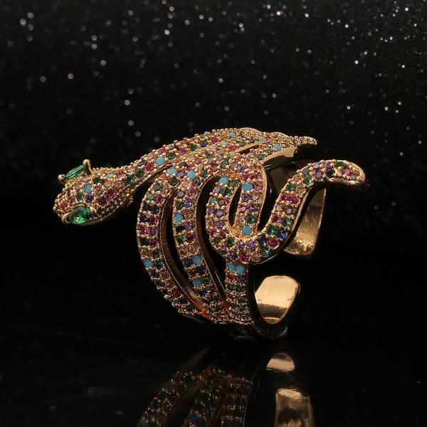 Wholesale snake-shaped copper inlaid zircon rings JDC-RS-HX112 Rings JoyasDeChina Wholesale Jewelry JoyasDeChina Joyas De China