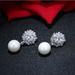Wholesale Snowflake Zircon Pearl Earrings Sterling Silver Jewelry JDC-ES-JianM023 Earrings 简漫 1 1 Wholesale Jewelry JoyasDeChina Joyas De China