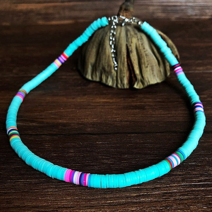 Wholesale soft pottery beach storm Simia Necklace JDC-NE-YinH008 Necklaces 颖皓 lan Wholesale Jewelry JoyasDeChina Joyas De China