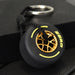 Wholesale soft rubber tire with hub keychains JDC-KC-WAN010 Keychains 沃安 yellow Wholesale Jewelry JoyasDeChina Joyas De China