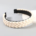 Wholesale solid color artificial leather braided wide brim headband JDC-HD-JL035 Headband JoyasDeChina white Wholesale Jewelry JoyasDeChina Joyas De China