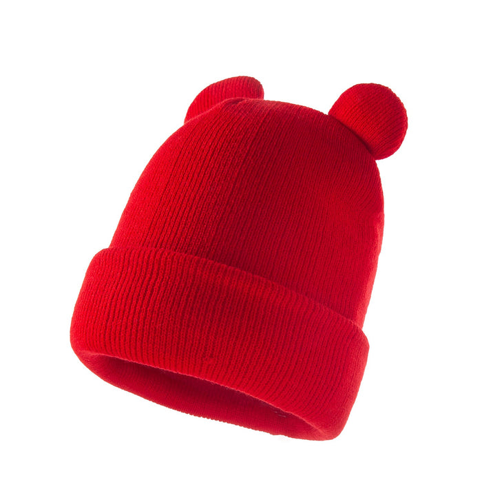 Wholesale solid color bear acrylic children's hat JDC-FH-XB-020 FashionHat 小贝 red Wholesale Jewelry JoyasDeChina Joyas De China