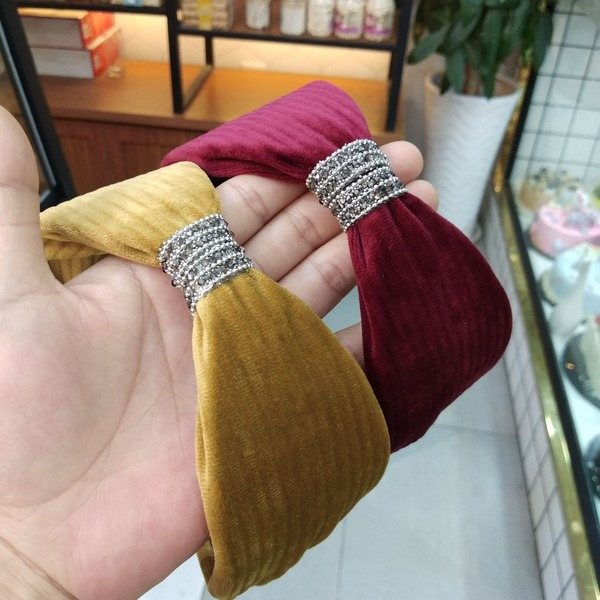 Bulk Jewelry Wholesale solid color fabric wide-edge striped velvet headband JDC-HD-O111 Wholesale factory from China YIWU China