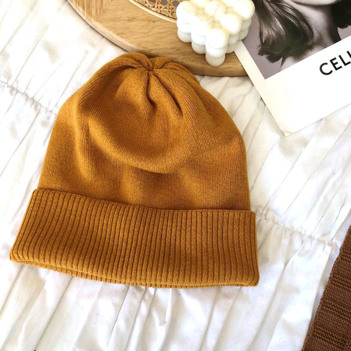 Wholesale solid color knitted woolen hat JDC-FH-NLS016 Fashionhat 倪罗诗 yellow 55-60cm Wholesale Jewelry JoyasDeChina Joyas De China