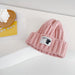 Wholesale solid color label children's wool hat JDC-FH-LH070 FashionHat 旅禾 light pink Wholesale Jewelry JoyasDeChina Joyas De China