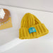 Wholesale solid color label children's wool hat JDC-FH-LH070 FashionHat 旅禾 yellow Wholesale Jewelry JoyasDeChina Joyas De China