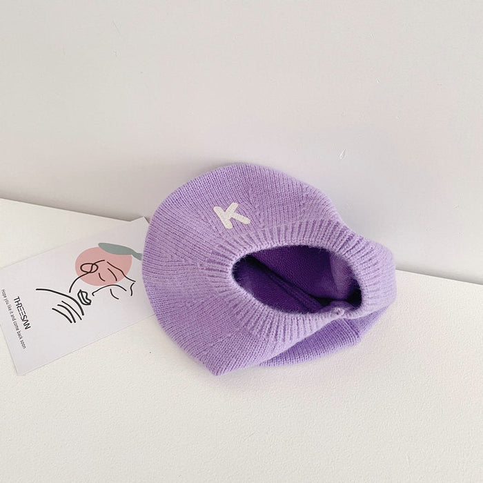 Wholesale solid color letter children's wool hat JDC-FH-LH048 FashionHat 旅禾 purple Wholesale Jewelry JoyasDeChina Joyas De China