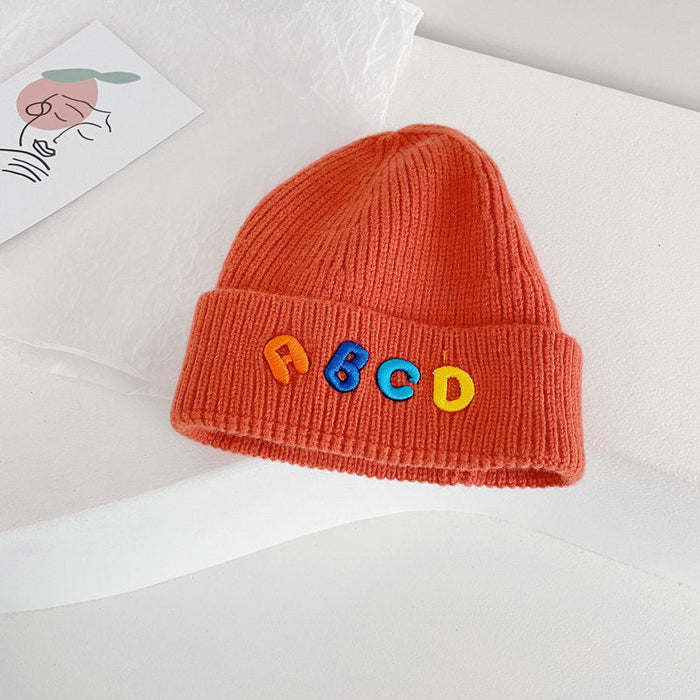 Wholesale solid color letter children's wool hat JDC-FH-LH061 FashionHat 旅禾 Deep orange Wholesale Jewelry JoyasDeChina Joyas De China