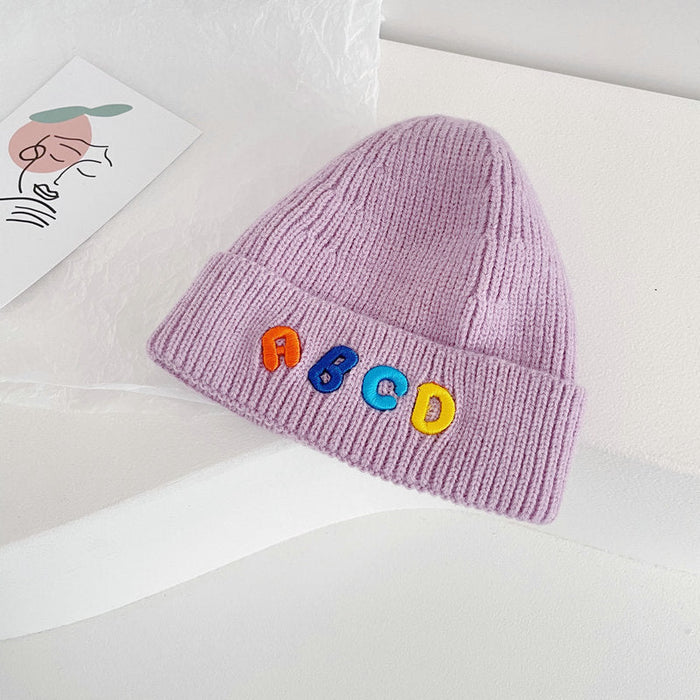 Wholesale solid color letter children's wool hat JDC-FH-LH061 FashionHat 旅禾 light purple Wholesale Jewelry JoyasDeChina Joyas De China