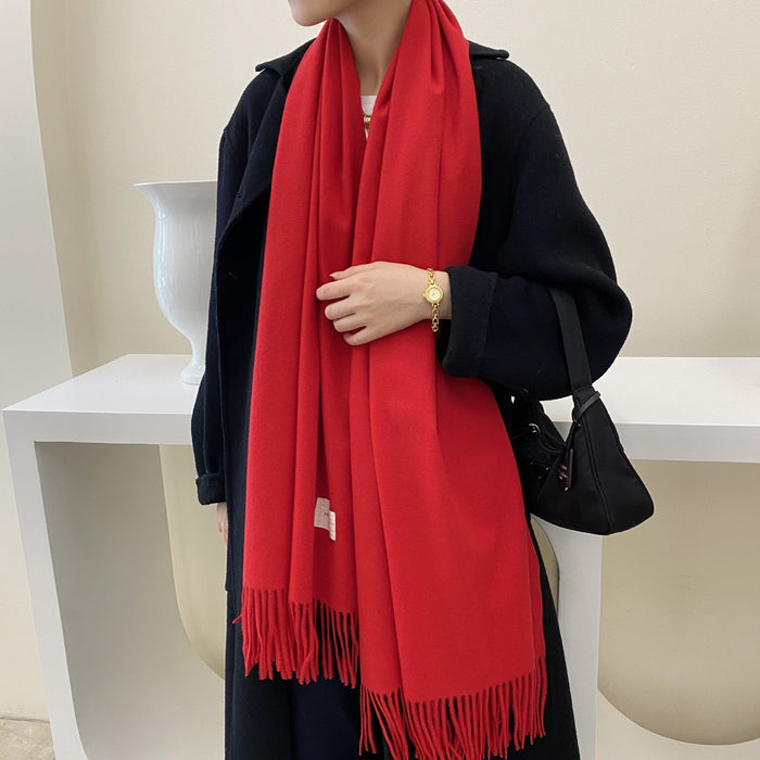 Wholesale solid color scarf JDC-SF-GSCM007 scarf JoyasDeChina bright red 180*60 Wholesale Jewelry JoyasDeChina Joyas De China