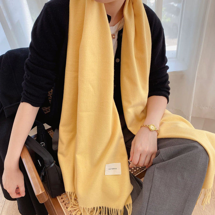 Wholesale solid color scarf JDC-SF-GSCM007 scarf JoyasDeChina Pale yellow 180*60 Wholesale Jewelry JoyasDeChina Joyas De China