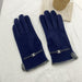 Wholesale solid color suede warm men's gloves JDC-GS-BX-003 Gloves 伯循 blue one size Wholesale Jewelry JoyasDeChina Joyas De China