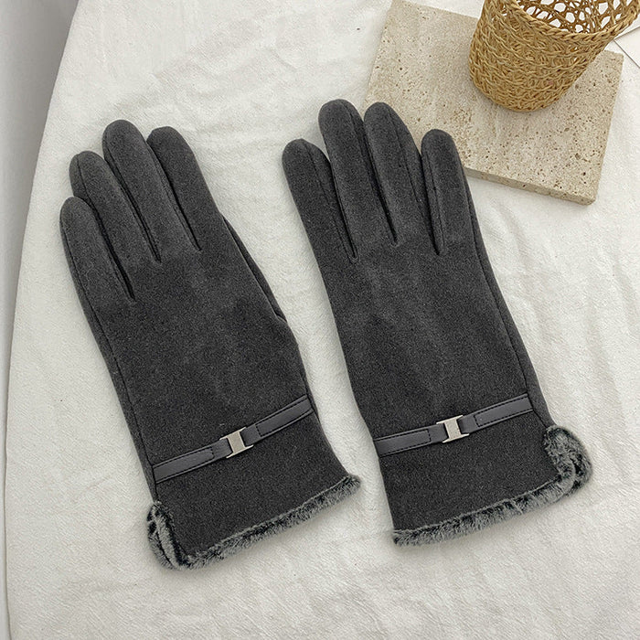 Wholesale solid color suede warm men's gloves JDC-GS-BX-003 Gloves 伯循 grey one size Wholesale Jewelry JoyasDeChina Joyas De China