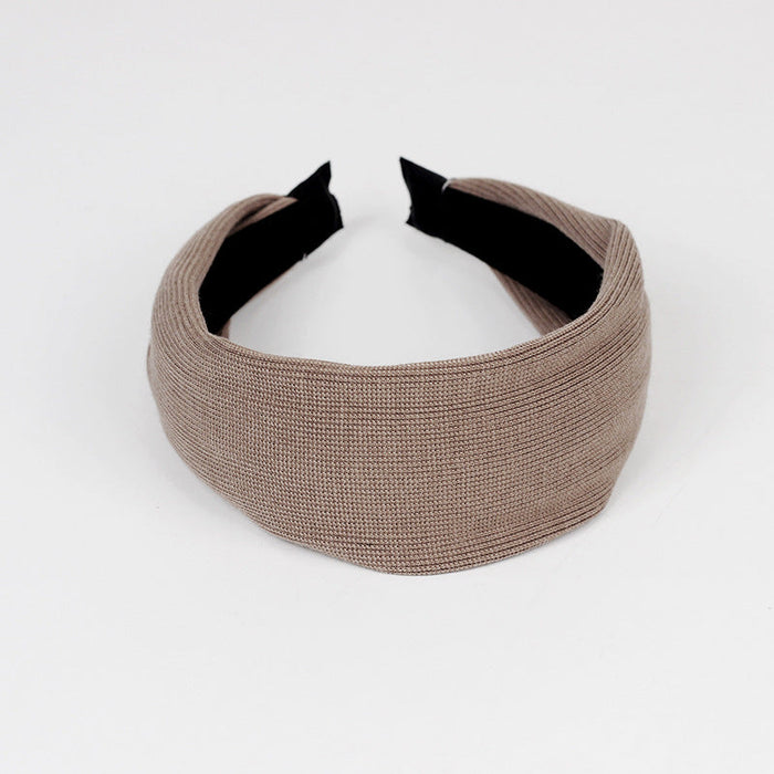 Wholesale solid color wide-brim knit woolen headband JDC-HD-TOC002 Headband JoyasDeChina New~ khaki Wholesale Jewelry JoyasDeChina Joyas De China