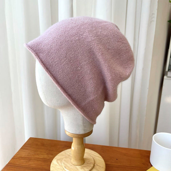 Wholesale solid color wool knitted hat JDC-FH-NLS002 Fashionhat 倪罗诗 light pink 55-60cm Wholesale Jewelry JoyasDeChina Joyas De China