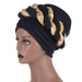 Wholesale space layer two-color sequined twist turban hat JDC-FH-QD004 Fashionhat 群德 balck Wholesale Jewelry JoyasDeChina Joyas De China