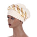 Wholesale space layer two-color sequined twist turban hat JDC-FH-QD004 Fashionhat 群德 beige Wholesale Jewelry JoyasDeChina Joyas De China