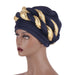 Wholesale space layer two-color sequined twist turban hat JDC-FH-QD004 Fashionhat 群德 navy Wholesale Jewelry JoyasDeChina Joyas De China