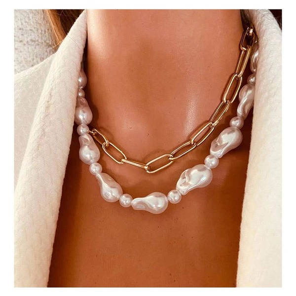 Wholesale special-shaped imitation pearl aluminum necklaces JDC-NE-TC204 necklaces JoyasDeChina Wholesale Jewelry JoyasDeChina Joyas De China