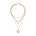 Wholesale special-shaped pearl pendant golden alloy necklaces JDC-NE-ZW024 necklaces JoyasDeChina gold Wholesale Jewelry JoyasDeChina Joyas De China