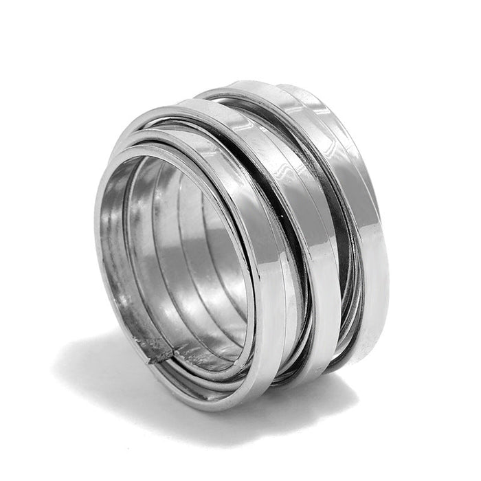 Wholesale spiral multilayer wide alloy ring JDC-RS-KQ024 Rings JoyasDeChina White K Average code Wholesale Jewelry JoyasDeChina Joyas De China