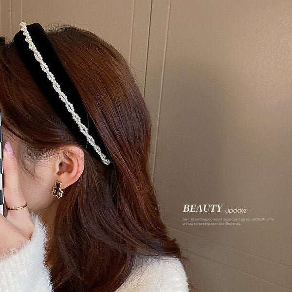 Wholesale Sponge Cloth Pearl Headband JDC-HD-BY008 Headband 宝钰 Wholesale Jewelry JoyasDeChina Joyas De China