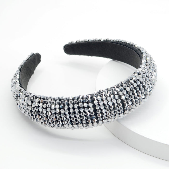 Wholesale sponge crystal flannel headband JDC-HD-Yul013 Headband 雨灵 silver Wholesale Jewelry JoyasDeChina Joyas De China