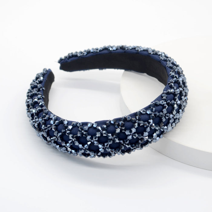 Wholesale sponge fabric crystal headband JDC-HD-Yul015 Headband 雨灵 navy Wholesale Jewelry JoyasDeChina Joyas De China