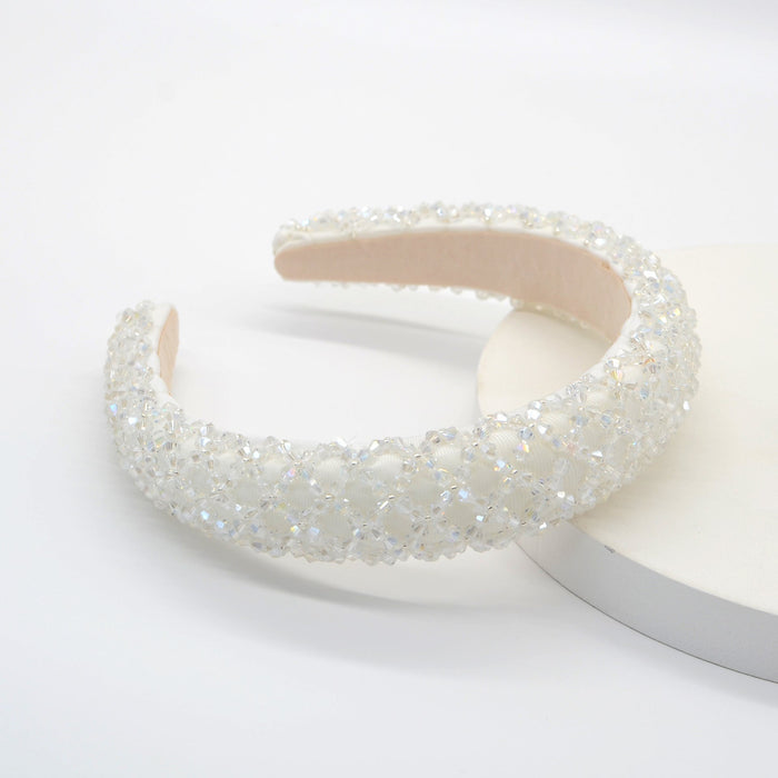 Wholesale sponge fabric crystal headband JDC-HD-Yul015 Headband 雨灵 white Wholesale Jewelry JoyasDeChina Joyas De China