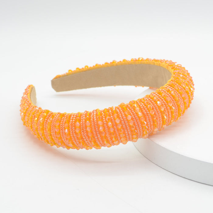 Wholesale sponge fabric crystal headband JDC-HD-Yul045 Headband 雨灵 orange Wholesale Jewelry JoyasDeChina Joyas De China