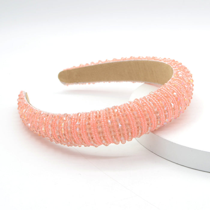 Wholesale sponge fabric crystal headband JDC-HD-Yul045 Headband 雨灵 pink Wholesale Jewelry JoyasDeChina Joyas De China