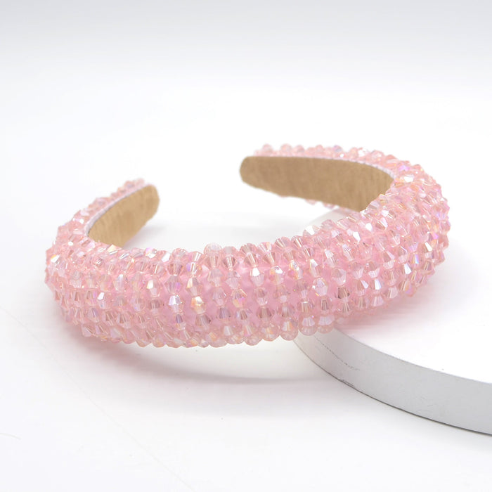 Wholesale sponge flannel crystal headband JDC-HD-Yul035 Headband 雨灵 pink Wholesale Jewelry JoyasDeChina Joyas De China